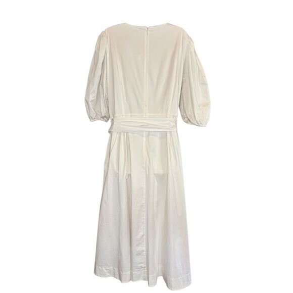 Ted Baker White Cotton Button Through Puff Sleeve Maxi Dress NWT Size 6 or XL - Picture 2 of 5